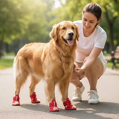 Chaussures pour chiens rouge maitre