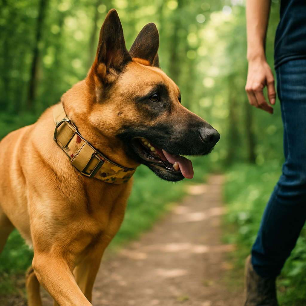 collier chien camouflage maitre foret