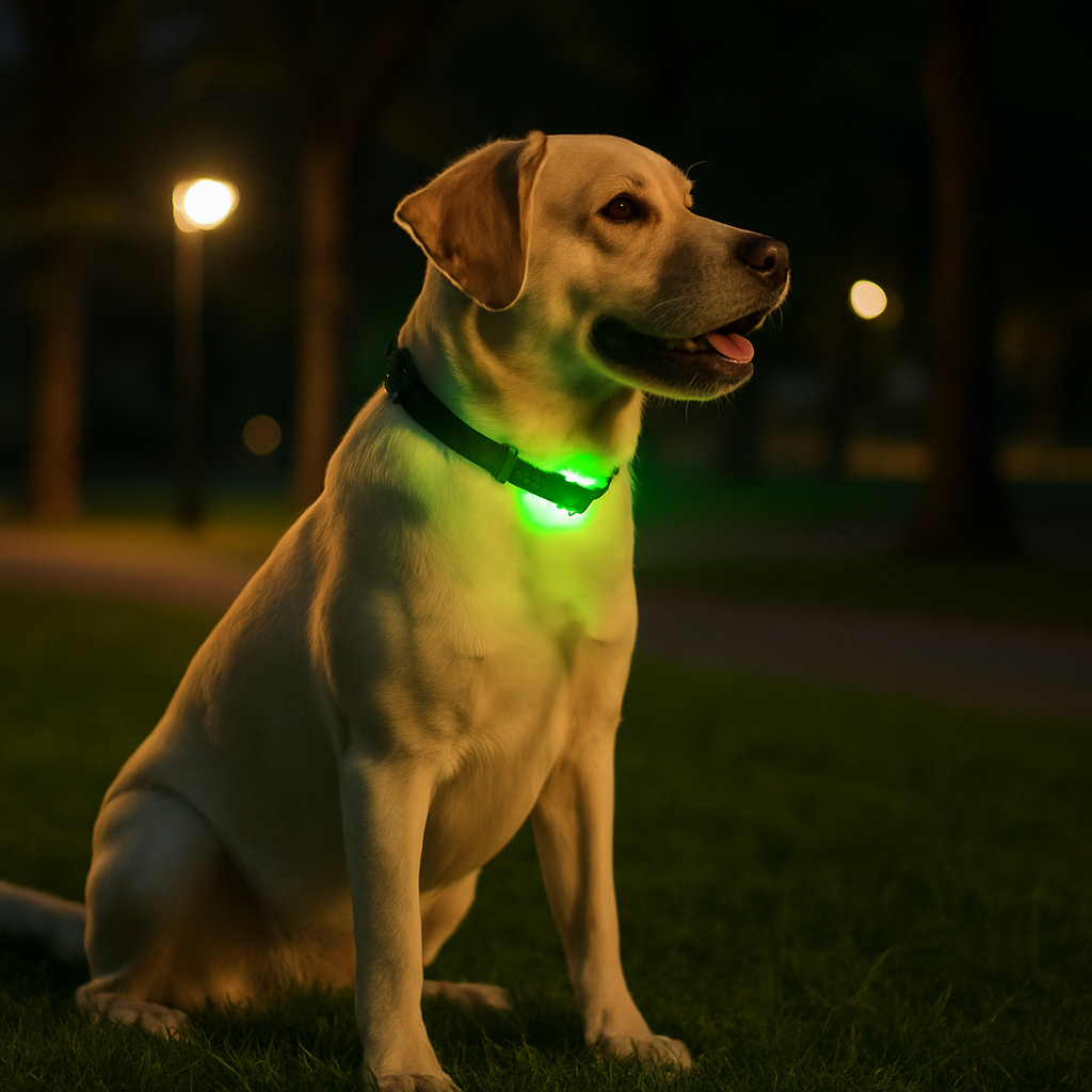 collier chien lumineux sensationnel vert