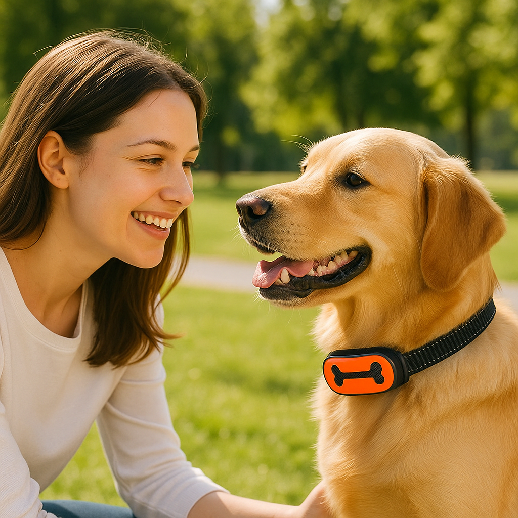 collier de dressage pour chien orange harmoneux