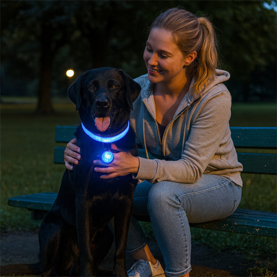 collier lumineux pour chien embellir bleu maitre cote