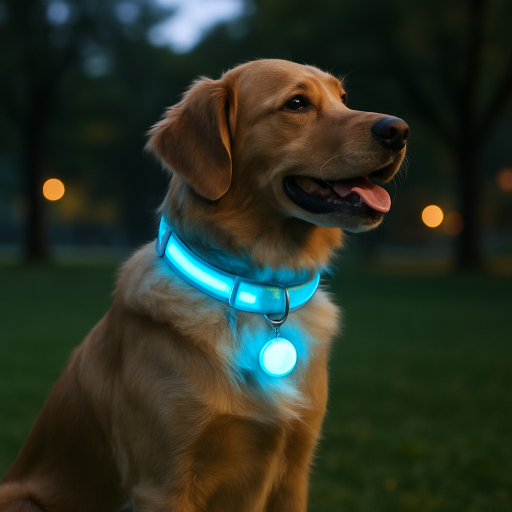 collier lumineux pour chien embellir bleu parc