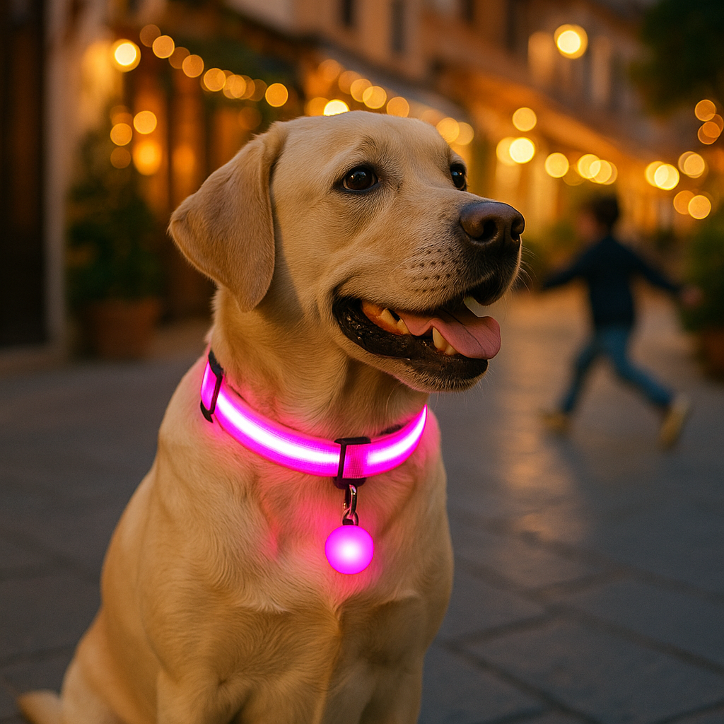 collier lumineux pour chien embellir rose rue