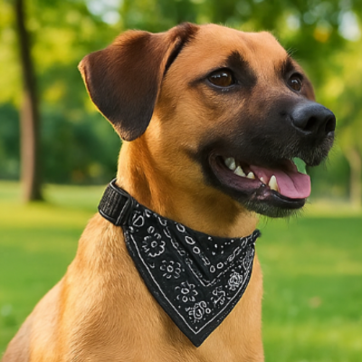 collier pour chien bandana noir considerable