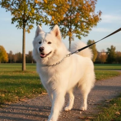 Collier pour Chien confort argente chien balade au parc
