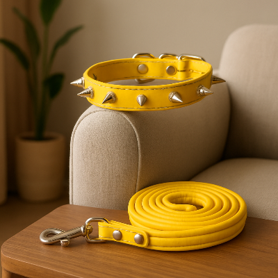 collier pour chien globalite jaune salon