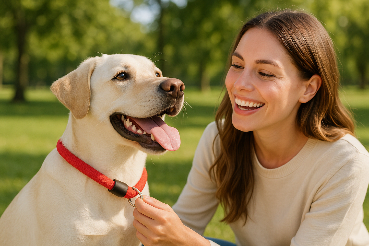 collier pour chien nsurete rouge maitre