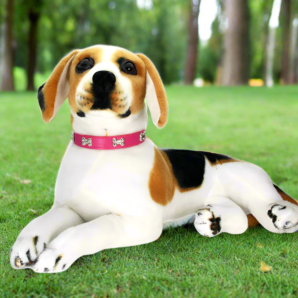 collier pour chien rose nonos arbres pelouse