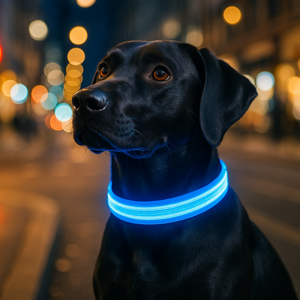 colliers lumineux pour chiens fluorescents bleu