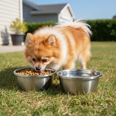 Gamelle pour chien Résistant en force chien mange sur la pelouse