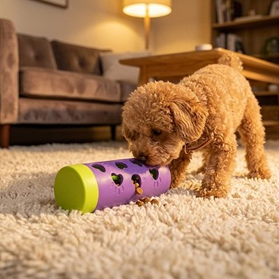 Jouets pour chien sur le tapis