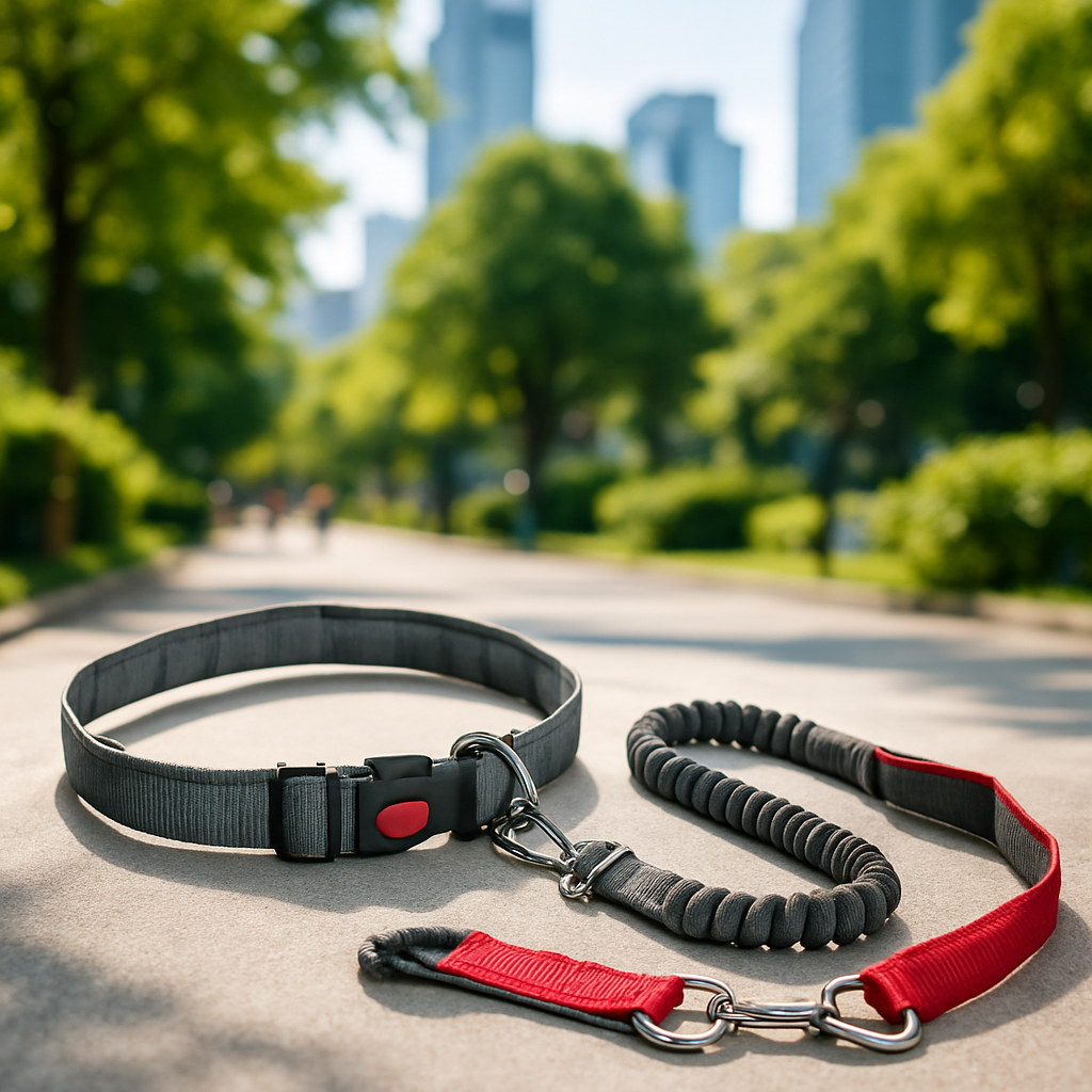 laisse corde pour chien rouge centre ville arbre