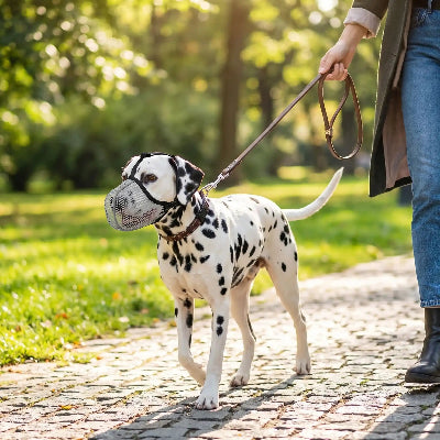 muselière yorkshire douce protection chien prend des marches