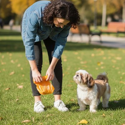 sac a crotte biodegradable maitre ramasse la crotte chien