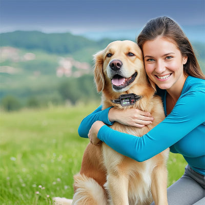 Collier connecté chien sans abonnement gps étanche IP67-maitre avec son chien