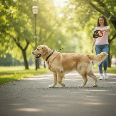 Laisse chien liberté contrôlée maitre balade son chien