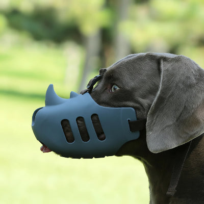 Museliere pour chiot  legere et securisee gris clair   
bien ajuster