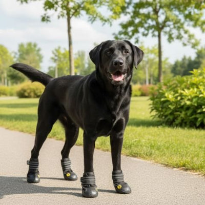 Chaussure pour Chien noir dans la nature chaud