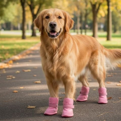 Chaussure pour Chien rose parc automne