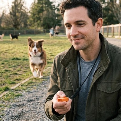 Clicker chien orange