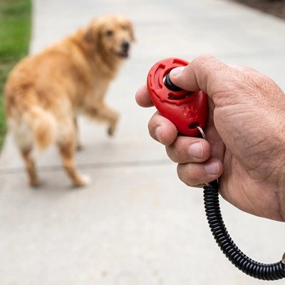 Clicker chien rouge 
