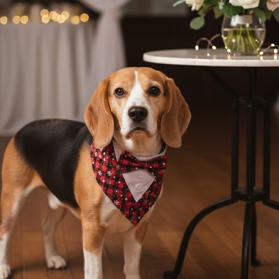 Collier Bandana Célébration flacon de neige rouge