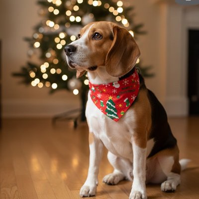 Collier Bandana joie et bonheur
 sapins chien assis