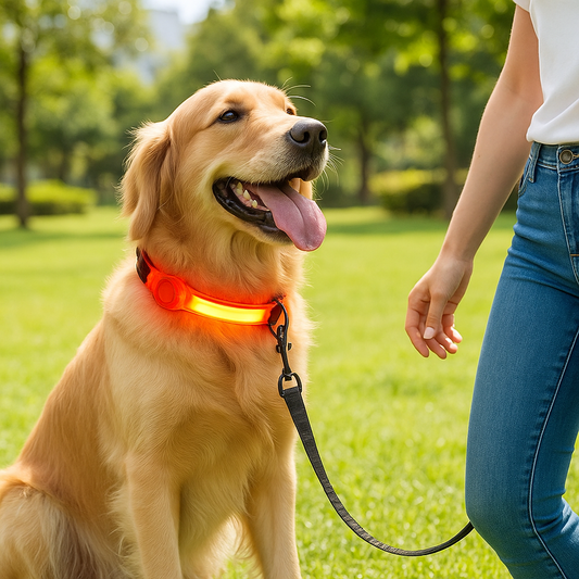 collier chien lumineux sensationnel rouge maitre