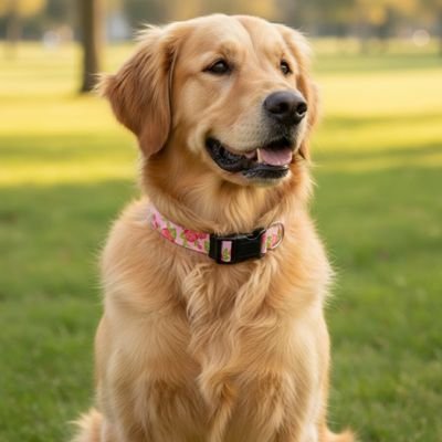 Collier chien premium reglable rose