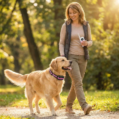 collier connecté chien sans abonnement educationcanin balade avec son maitre 
