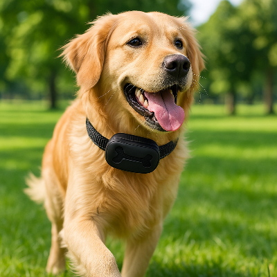 collier de dressage pour chien noir marche nature