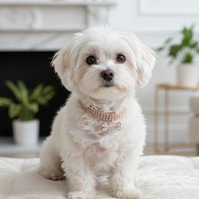 Collier  fluorescent chien ajustable et durable or petit chien assis devant un foyer