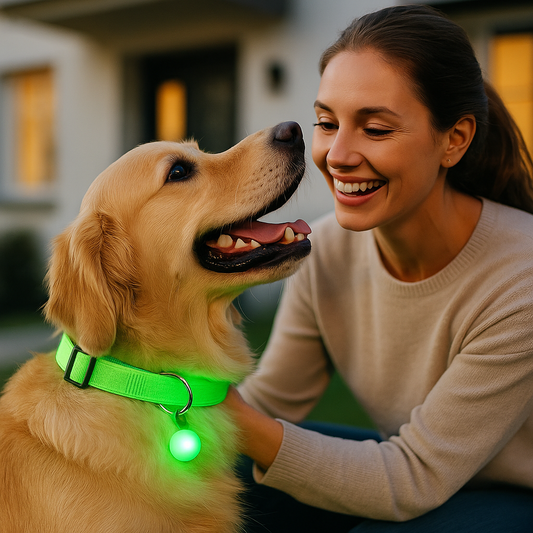 collier lumineux pour chien embellir vert maitre maison