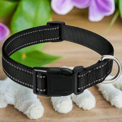collier pour chien éblouissant noir fleur