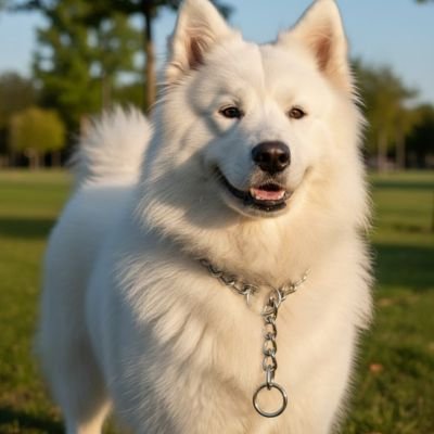 Collier pour Chien confort argente chien blanc 