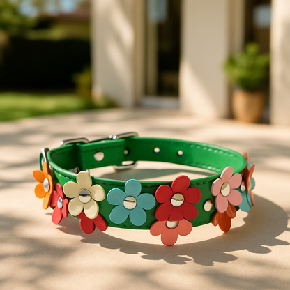 collier pour chien coudans vert maison soleil
