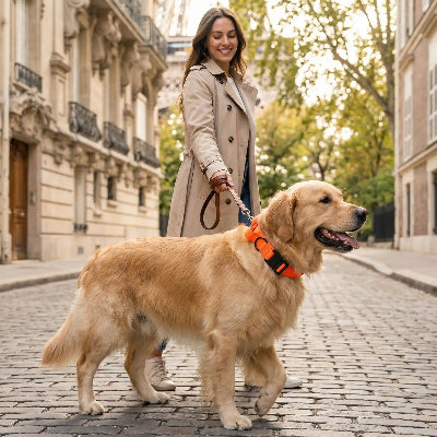 collier pour chien militaire poignée securitaire chien balade avec son maitre