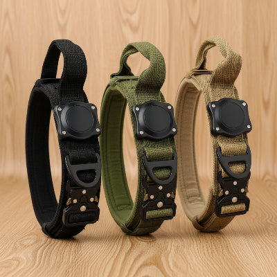 collier pour chien militaire tactique avec poignée collier noir vert khaki