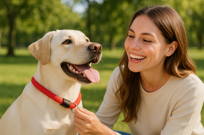 collier pour chien nsurete rouge maitre