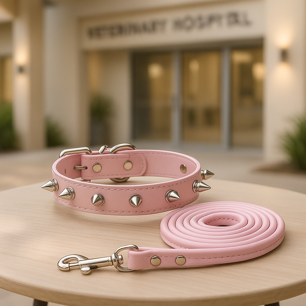 collier pour
 chien rose laisse collier hopital