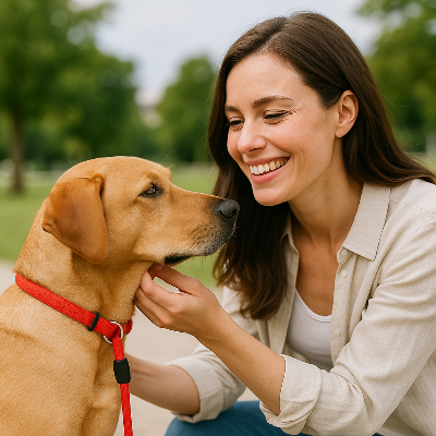 collier pour chien rouge nature maitre