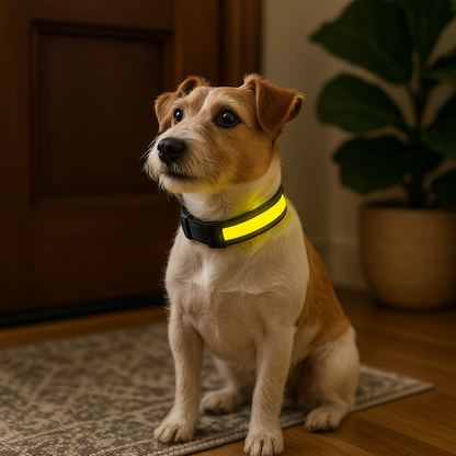 colliers lumineux pour chiens garde jaune