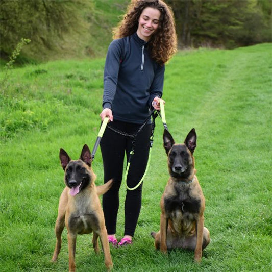 double laisse pour chien petwalk nature vert maitre