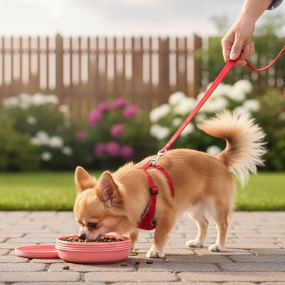 Gamelle Chien durable rose maître nourrir son chien