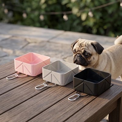 Gamelle chien rose gris noir petit chien 