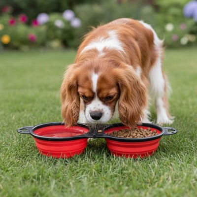 Gamelle chien souple et résistant rouge