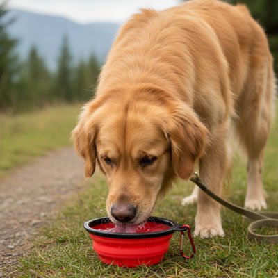 Gamelle pour chien stable rouge