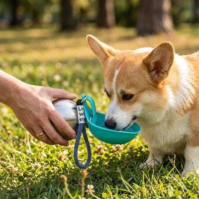 Gourde pour Chien bleu maître 