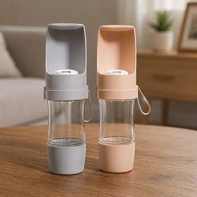 Gourde pour Chien gris rose