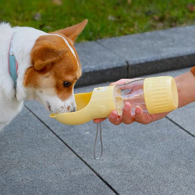 Gourde pour chien Résistante et Sécurisée Jaune main